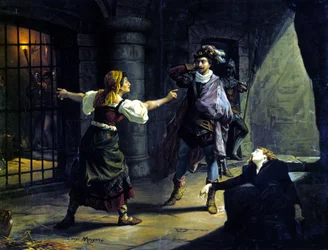 Le Fere (Il Trovatore) by Giuseppe Verdi. Chromolithograph by Luigi Morgari