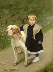 Young Child and a Big Dog