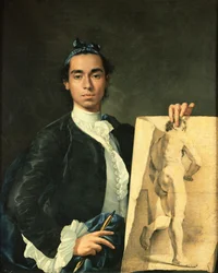 Self Portrait Holding a Nude Study