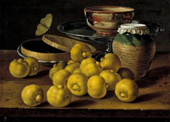 Still Life with Limes, Jam Pot and Butterfly