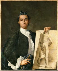 Portrait of the Artist Holding an Academy