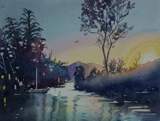 Tranquil River Sunset