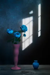 Blue Roses Window Light