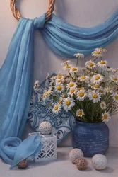 Fresh Blue Daisy Still Life