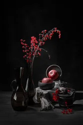Moody Red Still Life