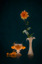 Warm Dahlia Still Life