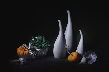 White Vases Autumn Harvest