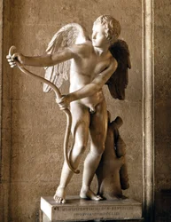 Eros (Cupid) with the Bow, Replica of the Eros de Thespies by Lysippe. Capitol Museum, Rome.
