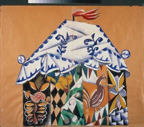 Sketch of the Curtain for the Play The Priest and His Servant Balda by Alexander Pushkin