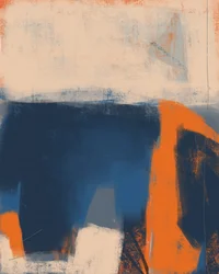 Deep Blue Orange Abstract