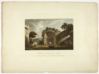 Temple of the Sun & Moon, plate two from Ruins of Rome