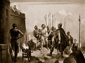 The surrender of Bamborough Castle