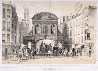 Temple Bar, London, c1845