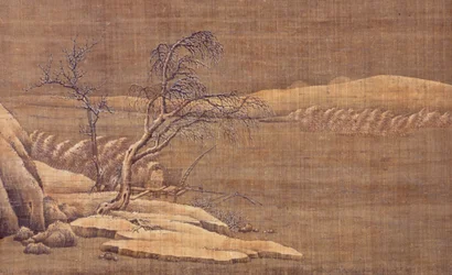 Solitary Fisherman on a Wintry River