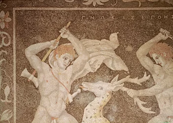 The Stag Hunt, Detail of the Hunters, from the 