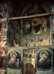 Iconostasis and apse, frescoes painted 1313