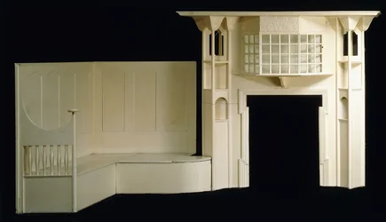 A Painted Wood Fire Surround and Inglenook Designed for Glencrutchery House, Douglas, circa 1897