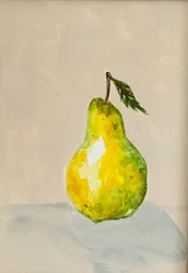 Vibrant Pear Still Life