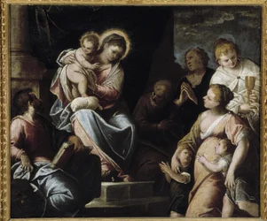 The Virgin and Child Surrounded by Theological Virtues: Allegory of Faith, Hope, and Charity