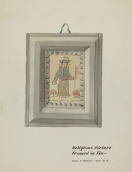 Hand Drawn Santo Nino de Atocha-Hand Made Tin Frame