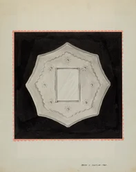 Small Tin Framed Mirror, c. 1937