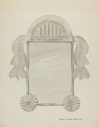 Small Tin Framed Mirror, c. 1937