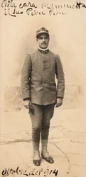 Postcard with Corporal of the 50th Regiment. Infantry, student officer complement