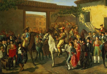 Horses in a Courtyard by the Bullring before the Bullfight, Madrid, 1853 (detail)