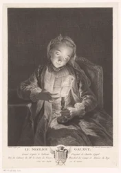 Girl Reading a Letter by Candlelight