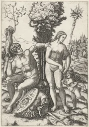 Mars and Venus as Lovers with Cupid