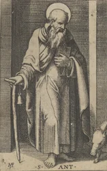 Saint Anthony, a Staff in His Right Hand, from the Series 
