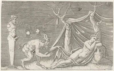 Satyr Sneaking Up on a Sleeping Nymph