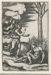 Sleeping Man and Nymph Pursued by Amor