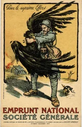War 1914-1918. Advertising poster of the Société Générale “National Borrowing”