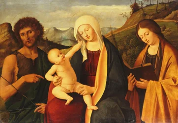 The Madonna and Child, with Saint John the Baptist and a female Saint