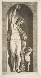 A Faun Standing in a Niche Holding Aloft a Bunch of Grapes with His Right Hand, ca. 1515-27