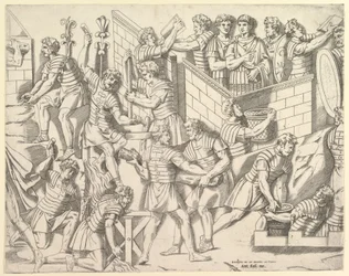 Speculum Romanae Magnificentiae: Roman Soldiers Fortifying their Camp, from Trajan
