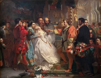 Claudio, deceived by Don John, accuses Hero, from Much Ado About Nothing