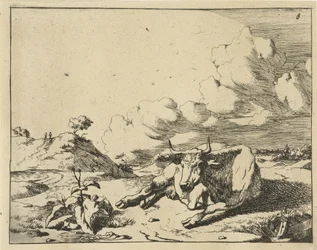 Lying Cow Seen from the Front (Cows and Bulls series)