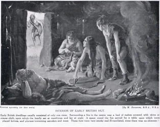 Interior of an Early British Hut, Illustration from 