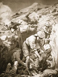 Privates Druall and Smith Clearing Away the Wounded from a Sap Which Was Unprotected and Exposed to Heavy Fire