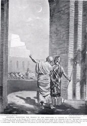 Ur-Engur inspecting the Temple of the Moon-God in the course of construction, illustration from 