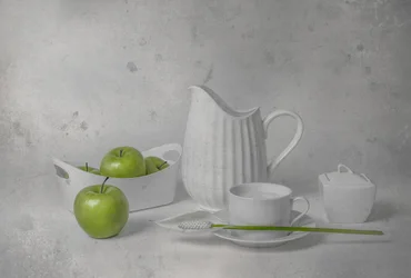 Fresh Green Apples Still Life