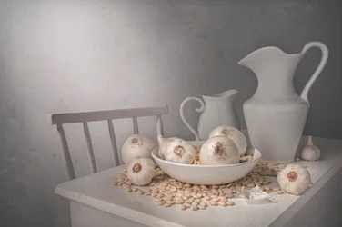 Garlic and White Pitchers