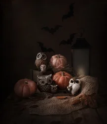 Halloween Owls and Pumpkins