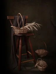 Rustic Baskets and Wheat