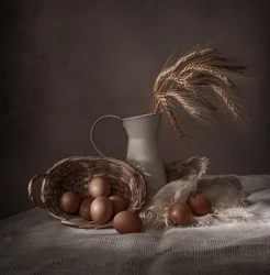 Rustic Eggs and Wheat