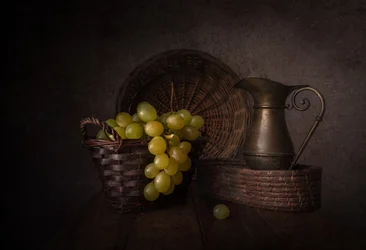Rustic Grapes Still Life