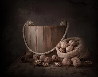 Rustic Walnuts Still Life