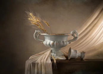 Rustic Wheat Urn